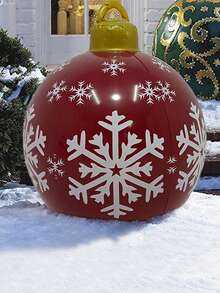 60cm riesiger aufblasbarer Weihnachtsdekorations-Ball - wetterfestes PVC-Material, nicht aufgeladen, ohne Strom, perfekt für Outdoor-Feiertags-Garten, Rasen, Veranda, Oster-Dekoration - 1 Stück - Übersicht 10
