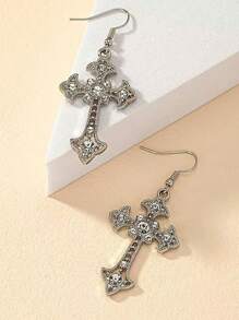 Modische, elegante vintage Strass-Kreuz-Hängeohrringe