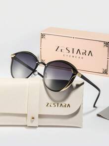 1 副女士金属猫眼镜时尚眼镜，别致优雅复古简约偏光时尚眼镜适合徒步旅行、骑自行车、露营、海滩、度假，配有精美包装 - 彩色 - 查看 7