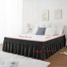 Wrap Around Dust Ruffle Bed Skirt - Dark Grey - For Queen Size Beds With 15 Inch Drop - Elastic Strap - Adjustable Pleated Bedskirt With Brushed Fabric And Wrinkle Free - For Women, Men, Kids & Teens - Multicolor - View 69