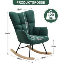 HaiYiZuhause Rocking Chair Modern Chair With High Back Soft Relaxing Chair And Relaxing Chair For Living Room Bedroom And Reading Room Rocking Chair Cream White