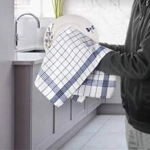 1/2/4/8/12 Stück Geschirrtücher, 4 Farben Küchentücher. Gittermuster Küchentücher. Gestreifte und karierte Küchentücher. Blau kariert, rot kariert, schwarz kariert, für Küche und Esszimmer, Küchenzubehör