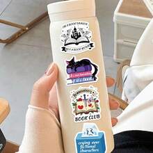 50 件时尚阅读贴纸 读书俱乐部贴纸 浪漫书贴纸 浪漫贴纸 漂亮书 黑暗浪漫贴纸 乙烯基防水贴纸 适用于水瓶、电脑、笔记本电脑、手机、行李箱、笔记本