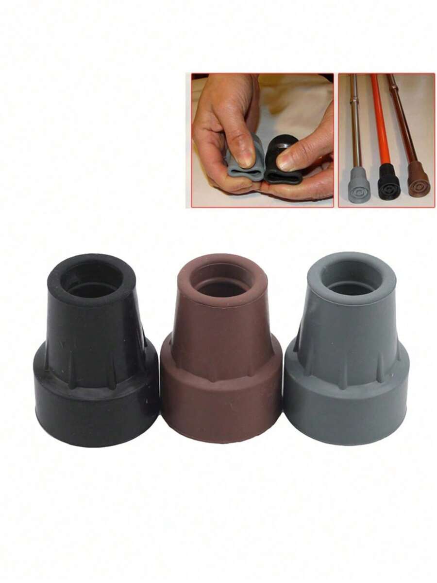 1 Pc Walking Stick AccessoriesCane AccessoriesNon-Slip Protective Cover19mm Elderly Walking StickNon-Slip Foot PadConvenient InstallationRandom Replacement - Multicolor - View 1