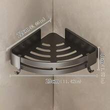 1pc Bathroom Corner Shelf, Aluminum Alloy Wall Mounted Shower Caddy, Rust-Proof Storage Rack Without Drilling