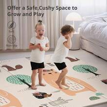 Extra Large 59x59 Inch Foldable Baby Play Mat With Travel Bag, Waterproof Reversible Foam Activity Mat For Tummy Time & Crawling,  Playpen Floor Mat For Infants Toddlers - Chinchilla - Xem 7