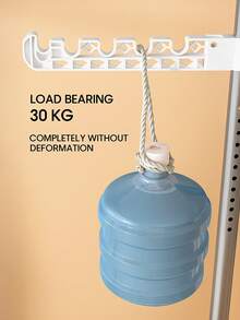 A floor-standing clothes hanger, storage rack, clothes hanger, punch-free telescopic rod, balcony floor-standing bedroom clothes drying rack - مقاس واحد - مشاهدة 7