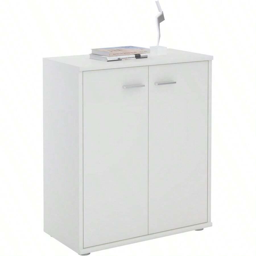 CAROMöbel Chest Of Drawers Sideboard Cabinet In White Sideboard With 2 Doors Including Shelf