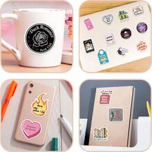 50 件时尚阅读贴纸 读书俱乐部贴纸 浪漫书贴纸 浪漫贴纸 漂亮书 黑暗浪漫贴纸 乙烯基防水贴纸 适用于水瓶、电脑、笔记本电脑、手机、行李箱、笔记本