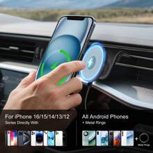 1pc Suitable For Magsafe Car Charger 15W Fast Charging Magnetic Wireless Car Charger Suitable For IPhone 15/14/13/12 Magsafe Phone Holder Air Outlet Phone Holder Supports Wireless Charging Function