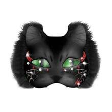 DIY Fox Facewear Kit Halloween Cat Facewear Making Kit With Fur For Masquerade Cosplay Dance Party - Xám - Xem 6