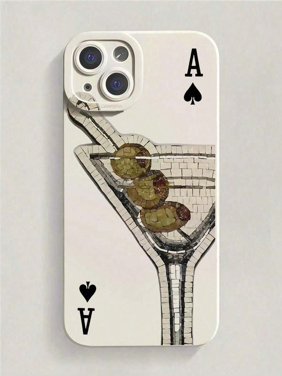 Poker Cocktail Liquid Silicone Mobile Phone Case Full-Body Protection Shockproof Anti-Fall TPU Soft Rubber Case Compatible With IPhone 16/11/12/13/14/15/15pro/15 Plus/15 Promax/7plus/8plus/X/Xs Max/Xr/11pro/12pro/13pro/14pro/12mini/13mini/11promax/12promax/13promax/14promax/14plus/6/6s/6plus/7/8/16Pro/16plus/16promax/Se&Compatible With Samsung Galaxy/A54/A14/A12/A13/A15/A32/A33/A24/A52S/S20/S21/S22/S23/S24/S23Plus/S24ultra/S25/A15/A33/A23 Waterproof Scratch Resistant - 1pc - 查看 1