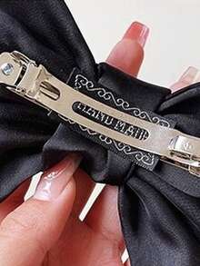 1Pc Customized Text Silky Satin Hair Bows Hair Clip Hair Ribbon Clips With Long Tails Tassel Ribbon Bowknot Hair Accessorise For Women Girls Toddlers Teens Hair Bows For Women, Bow Hair Clips With Long Tail, Bows Hair Ribbons, Big Hair Bow Hair Accessories For Women