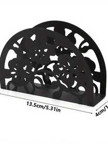 1個家用鐵製餐巾架,適用於餐桌、餐廳、咖啡廳、旅館、辦公室、房子、派對、婚禮。黑色立式檯上紙巾架。裝飾,桌面裝飾