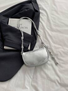 Borsa a tracolla mini con texture a litchi per donna, nuova borsa a spalla compatta e versatile per uso quotidiano