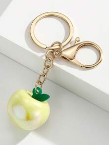 1 件男女通用新款可爱 3D 彩色大苹果钥匙扣吊坠镜面装饰苹果包包挂饰钥匙扣适用于包包汽车配件女士 - 彩色 - 查看 13