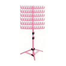 Hair Extension Holder Display Stand For Braiding - Adjustable Height Plastic Rack With 144 Pegs, Unscented Hair Divider Organizer For Salon Use(White/Pink)