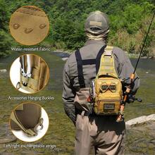 Small Fishing Backpack,Waterproof|Wear-Resistant|Durable|Molle|EDC|Outdoor Tactical Messenger Bag,  For  Hiking,  Daily Carry Small Gym Bag - KhakiA - View 4