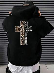 Christian Faith Unisex Tee ,Hoodie,Men's Double-Sided Printed Casual And Comfortable Hoodie, Casual And Versatile Coat In Autumn And Winter(1 PC)