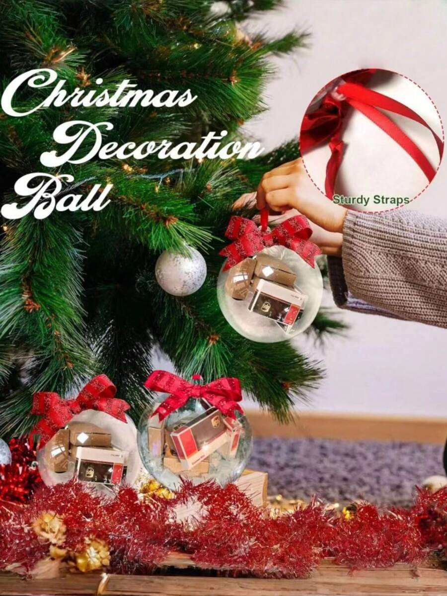 Acryl Cut Out transparente Kugeln, Weihnachtliche Dekorationskugeln, öffenbare klare Kugeln für Feiertage, Hochzeiten und Ladendekorationen, DIY Dekorationskugeln Heimdekoration Weihnachtsdekorationen Raumdekoration Winter