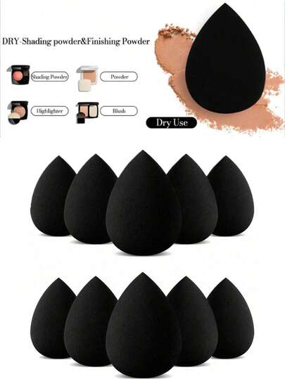 10/5/1pcs Makeup Sponge, Dry & Wet Dual-Use Powder Puff, Makeup Tools, Reusable Makeup Sponge, Suitable For Loose Powder And Compact Powder, Soft & Skin-Friendly, Designed For Contour, Eyes And Corners, Dry & Wet Dual-Use Makeup Sponge, Reusable And Washable Makeup Tools, Professional Beauty Sponge