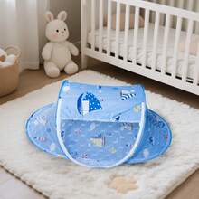 儿童蚊帐帐篷 - 合金框架便携式睡眠天篷 - 可折叠弹出式防蚊帐，适合 3 至 6 岁儿童 - 增强功能的涤纶网布