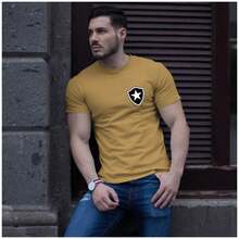 Camisa Masculina Camiseta Básica 100% Algodão Premium Time Futebol Botafogo - Preto - Visão 2