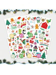113pcs Christmas Stickers, Cute Christmas Decoration Stickers Featuring Snowman, Christmas Tree And Santa Claus, Suitable For Notebooks, Backpacks, Desktops And Windows, Christmas Decoration Window Stickers