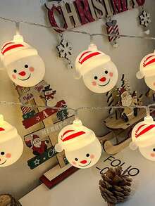 1 buc 1.5m 10 lumini LED de Crăciun lumini decorative Moș Crăciun om de zăpadă șir de lumini de Crăciun decorațiuni pentru brad de Crăciun potrivite pentru petrecerea de Crăciun sufragerie dormitor și cameră decorare recuzită de lumini cu pălării de Moș Crăciun, ideale pentru brad de Crăciun, casă de vacanță și decorațiuni de petrecere (bateriile nu sunt incluse, necesită baterii AA)