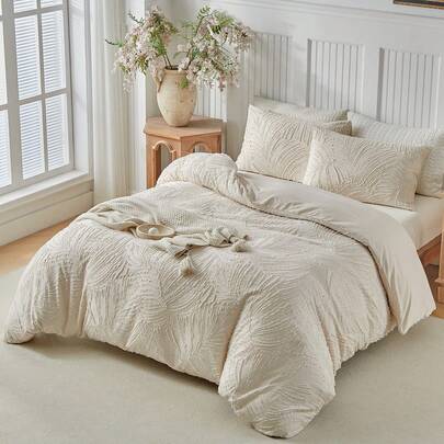 Bộ ga trải giường 2/3 món phong cách Boho Khaki, bộ chăn ga gối tối giản kiểu Cottagecore phù hợp mọi mùa, mềm mại và thoáng khí (1 ga trải giường + 1/2 vỏ gối, không kèm ruột chăn).