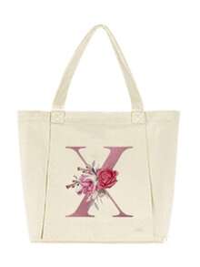 Monogram Women's Yoga Bag, Spacious Yoga Mat Storage Bag, Heat Transfer Printing Technology, Machine Washable, Portable Canvas Tote Bag, Suitable For Pilates, Travel, Office, Beach Workout And More, Can Also Be Used As A Beach Or Shopping Bag - Multicolor - View 25