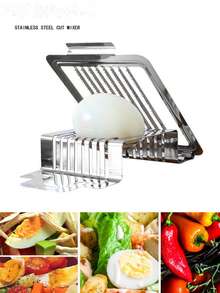 1 件不锈钢皮蛋切片器，多功能鸡蛋切割器，厨房小工具，鸡蛋切片器，皮蛋切片器，鸡蛋工具国庆节/圣诞节/万圣节 - 銀色 - 查看 10