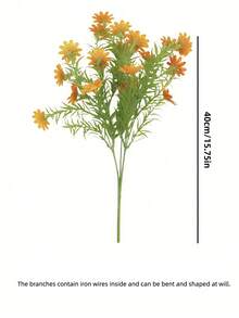 4 pièces Bouquet de fleurs artificielles de marguerite, décoration de fleurs factices pour le salon, la table à manger, le jardin, la fête - Multicolore - Voir 3