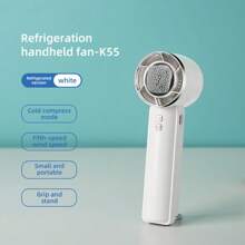 Ventilateur portatif à main, ventilateur de refroidissement à semiconducteur, ventilateur de bureau, débit d'air élevé, 5 vitesses réglables, crochet de mousqueton pour ventilateur USB mini pour usage extérieur. Convient pour une utilisation intérieure/de bureau/shopping/activités extérieures