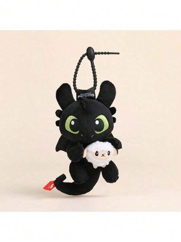 Spin Master Colgante de peluche con licencia oficial de Toothless de Cómo entrenar a tu dragón, adorable accesorio para mochila, llavero de peluche, muñeco de peluche de curación de dibujos animados para decorar la mochila, regalo de Navidad y cumpleaños para familiares y amigos