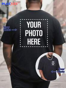 Regalos conmemorativos personalizados y camisetas casuales para hombres, agrega tus propias fotos (fotos familiares/selfies/fotos de mascotas/fotos de amigos/fotos de pareja/fotos de novia/regalos/símbolos de pareja) y texto, diseña tus camisetas personalizadas impresas para el Día del Padre y el Día de la Madre