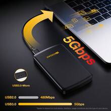 Disco duro portátil Kodak HDD de 1TB USB3.0, unidad de disco duro externa de 500GB de 2.5 pulgadas para PC, portátil, transferencia rápida - Negro - Ver 4