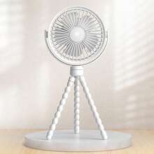 ANTSAY Ventilador Portátil Recargable 2000mAh con Pies Flexibles 360°: Soporte Celular, 3 Velocidades USB-C, 30dB Silencioso, Agujeros 0.21" Seguro Bebé, para Carriola/Clip/Escritorio/Viajes/Gimnasio - Gris Claro - Ver 2