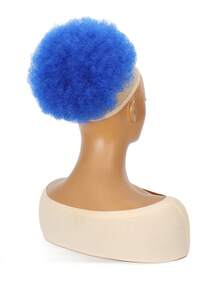 8 Zoll Afro Puff Haarverlängerung mit Zugband für Frauen, blau, pink, burgunderrot, dunkelbraun, schwarz, kurze synthetische Dutt Haarverlängerung, synthetisches Gewebe Haar, Afro lockiges Haar Dutt, Hochsteckfrisur Pferdeschwanz, synthetische hitzebeständige Perücken für Alltag, Party, Cosplay - Verschiedenfarbig - Übersicht 12