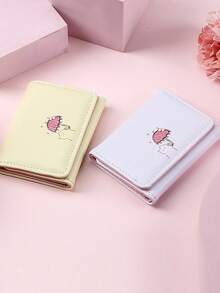 Multifunctional Solid Color Wallet, Trifold Premium Feel Purse, Cute Short-Style Ins-Style Women's Coin Purse - Multicolor - View 5