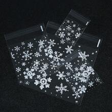 100pcs/Pack Transparent Snowflake OPP Self-Sealing Bags, Small Item Storage Bags, Jewelry Packaging Bags, Moisture-Proof And Dust-Proof Storage Bags, Christmas Gift Packaging Bags - Clear - View 5