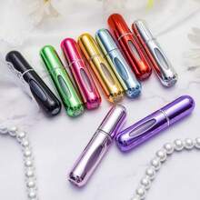 Portable Mini Refillable Perfume Atomizer Bottle Refillable Spray, Atomizer Perfume Bottle, Scent Pump Case, Perfume Atomizer Refillable Travel (5ml, 4 Pack)(Red, Rose Red, Purple, Green),10955808