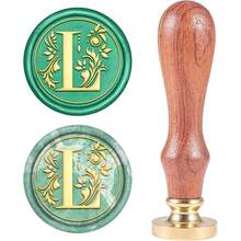 New1  Letter L Wax Seal Stamp 25mm Vintage Alphabet Initial Sealing Wax Stamps Retro Removable Brass Head  Wooden Handle For Wedding Invitations Envelope Thanksgiving Christmas Halloween Party - 影像顏色 - 查看 1