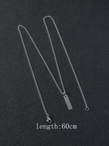 1pc Men's Tag Pendant Necklace, Suitable For Daily Wear