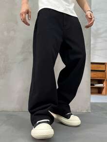 Calça Jeans Preto Casual e Versátil Plus Size Masculino