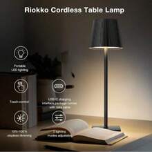 1 件无绳 LED 台灯，便携式可充电，3 色可调光触摸控制灯，适用于家庭、酒店、卧室、客厅、餐厅、庭院