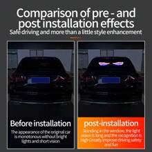 2pcs/Set LED Demon Eye Decorative Light USB Ambient Light 11 Modes Animated Eye Light High Brightness Neon Light Cool Atmosphere Lamp For Cars Trucks Off-Road Vehicles Glass Windows