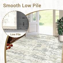 Modern Abstarct Area Rug Soft Low Pile Neutral Carpet Non-Slip Backing Non Shedding Throw Mat Stain Resistant Low Pile Indoor Carpet  Ultra Thin Hallway Runner For Kitchen Bedroom Laundry - Beige - View 8
