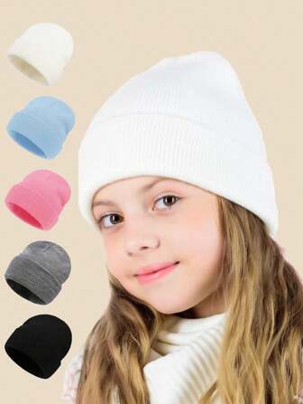 1pc Children Knitted Hat, Girls Boys Warm Knitted Beanie, Suitable For Outdoor, Everyday Wear In Autumn Winter,Holiday Essentials Travel Essentials Kids Baby Baby Girl Baby Accessories Baby Boy Baby Essentials Baby Stuff Birls Accessories Baby Girl Accessories Cheap New Born Baby Essentials Caps Personalised Baby Baby Hair Accessories Baby Gifts