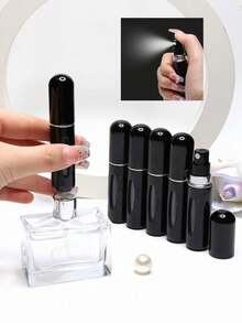 Portable Mini Perfume Atomizer Mini Perfume Refill Bottle  Refillable Perfume Storage Bottle Cosmetics Travel Container - Màu đen sáng - Xem 2